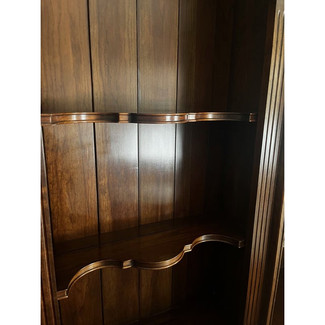 Wood 1990s Harden Furniture Solid Cherry Queen Anne Style Two-Piece Buffet & Hutch For Sale - Image 7 of 13