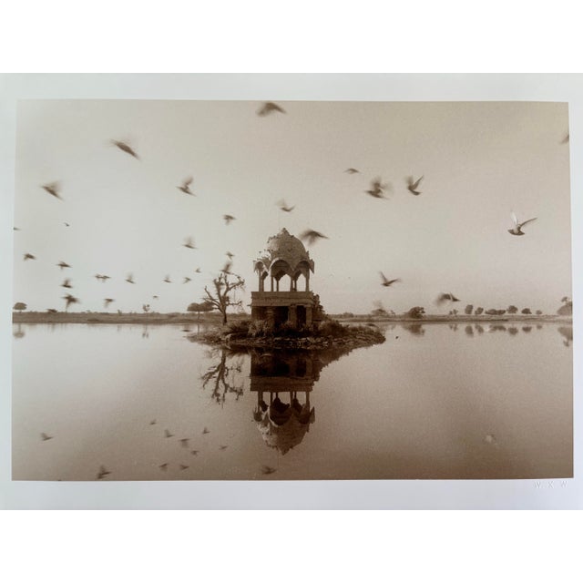 Waswo X. Waswo Signed Sepia Toned Silver Gelatin Photograph “A Flight of Birds Jaisalmer” Original sepia toned silver...