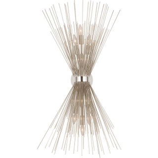 Kelly Wearstler for Visual Comfort Signature Strada Large Symmetrical Sconce in Polished Nickel For Sale