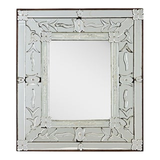 Vintage Italian Venetian Style Mirror in Wood Frame For Sale