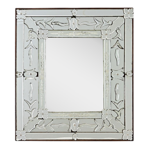 Vintage Italian Venetian Style Mirror in Wood Frame