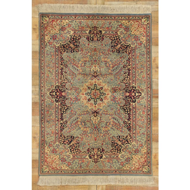 Antique Persian Kerman Rug, 4'7 X 6'7 For Sale - Image 9 of 10