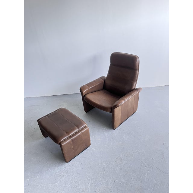 Brown Set of Leather DS50 Armchair and Ottoman from de Sede, 1970s For Sale - Image 8 of 8