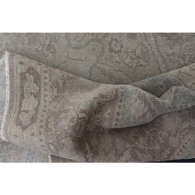 Antique Turkish Oushak Rug in Mist Blue, and Soft Grey Tones 9'10 X 13'10 For Sale - Image 11 of 12