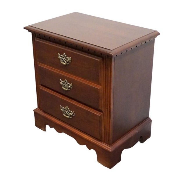 BROYHILL FURNITURE Cherry Early American Traditional Style 24" Two Drawer Nightstand 234-6597-92 25.25" High 24" Wide 15"...