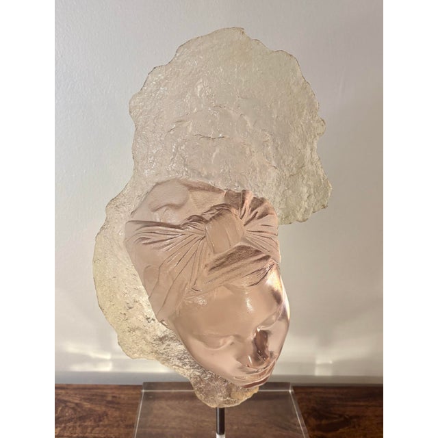 1980s Marc Sijan Hyperrealist Lucite Woman Bust Sculpture For Sale - Image 10 of 11