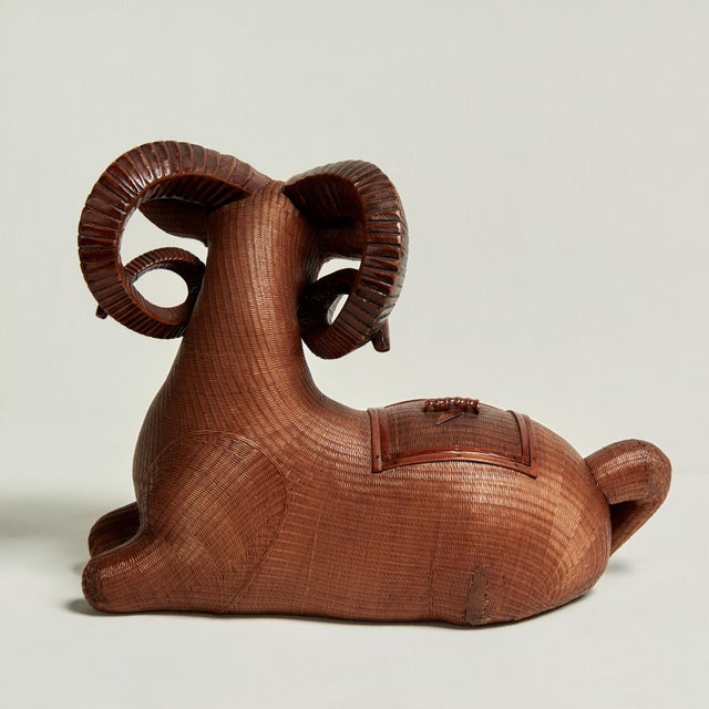 Late 20th Century Vintage Chinese Wicker Ram Box From the Shanghai Collection For Sale - Image 5 of 12