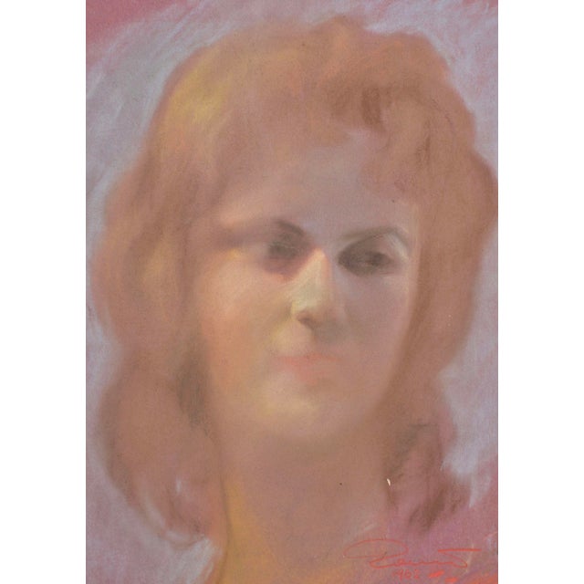 Albert Goltjakov, Portrait of a Woman, 1962, Pastel on Paper For Sale - Image 4 of 4