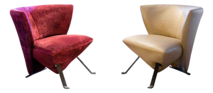 Jada Armchairs in Velvet and Leather by Sergio Saporiti, Italy, 1960s