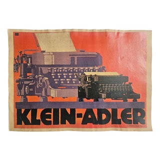 Art Deco Advertising Poster Klein Adler Typewriter, 1930s For Sale