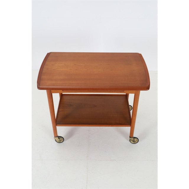 Mid-Century Modern Danish Teak Serving Trolley with Tray by Mogens Hansen, 1960s For Sale - Image 3 of 18
