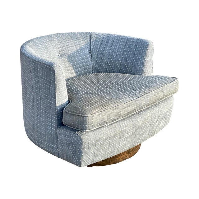 Mid-Century Modern 1960s Milo Baughman Style Barrel Chairs For Sale - Image 3 of 12