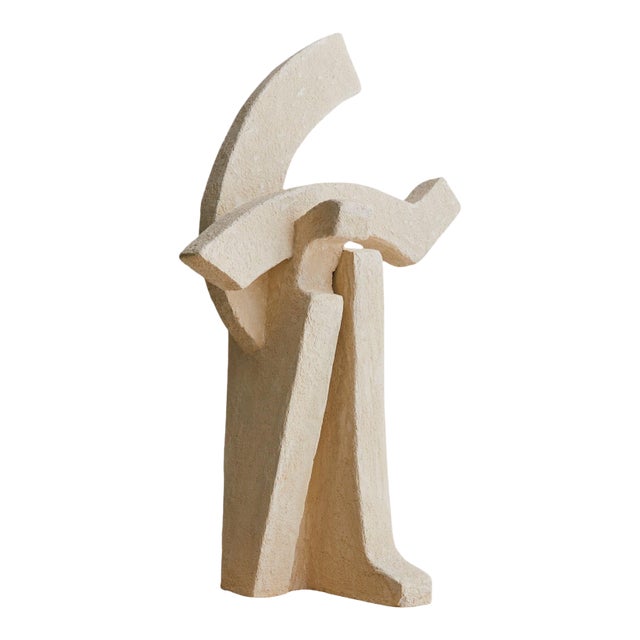 French Abstract Limestone Sculpture, 1970s For Sale