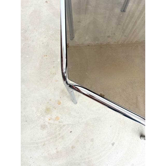 Chrome and Hexagonal Glass Dining Table, 1970s For Sale - Image 15 of 17