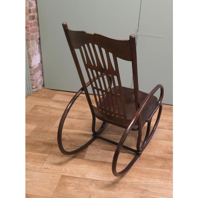 Secessionist Bentwood Rocking Chair attributed to Jacob and Josef Kohn, 1900 For Sale - Image 6 of 7
