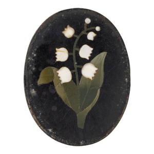 19th Century Italian Grand Tour Pietra Dura Inlaid Plaque With Lily of the Valley