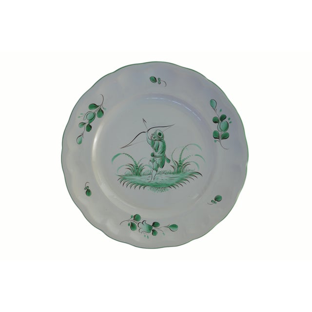 1980s French Chinoiserie St Clément Faience Dinner Plates East Wind Pattern - Set of 8 For Sale - Image 9 of 18