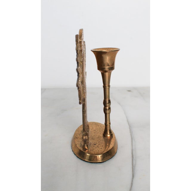 Vintage Brass Santa Claus Christmas Taper Candle Holder For Sale In Milwaukee - Image 6 of 8