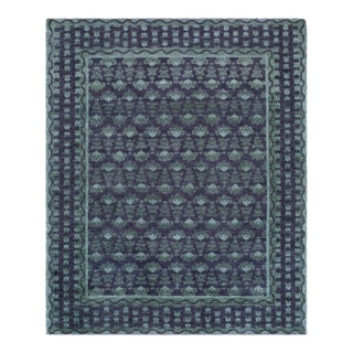 Azule Handmade Rug Forest Green 6x9 For Sale
