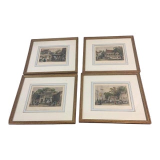 S. Bradshaw 1810-1880 English Engravings Set of Four Framed of Chinese Subjects For Sale