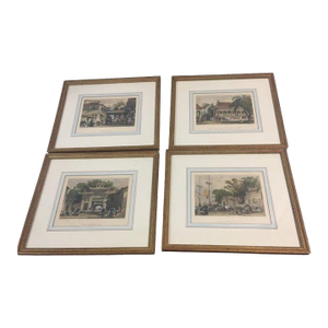 S. Bradshaw 1810-1880 English Engravings Set of Four Framed of Chinese Subjects