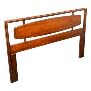 Mid Century Modern Headboard Queen Lane Rhythm Bed Frame Walnut MCM Danish Wood For Sale