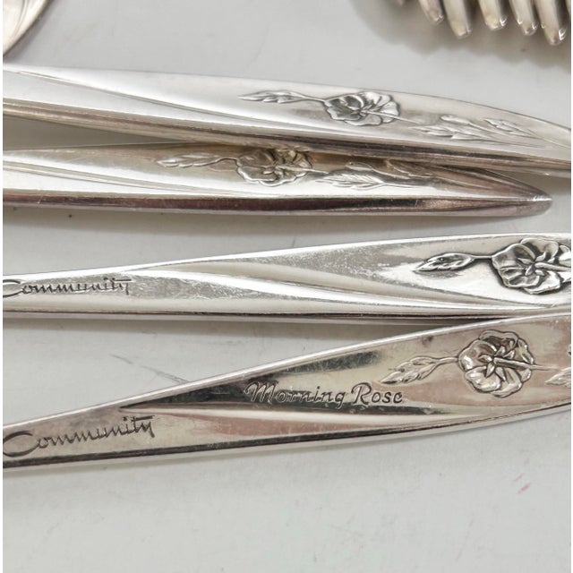 Vintage Community Morning Rose Silverplate Flatware Set, 52 Pieces For Sale - Image 12 of 12