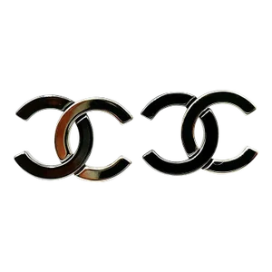 Chanel Gold Gunmetal CC Half Half Large Piercing Earrings - 2 Pieces