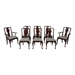 Set of 8 Statton Cherry Queen Anne Dining Room Chairs For Sale