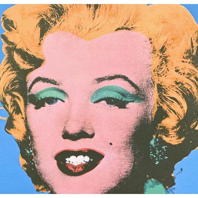 Andy Warhol (after) "Marilyn Monroe light blue" print, size 60 x 60 cm, plate signed bottom right, numbered with pencil on...