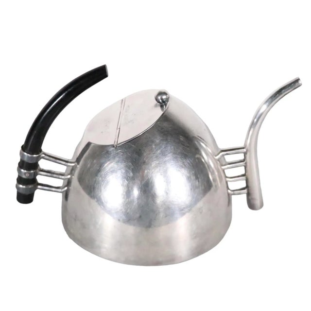 Silver 2 Pc. Postmodern Silver-Plate Coffee Tea Pot Set Made in Italy by Sabittini C 1980's For Sale - Image 8 of 13