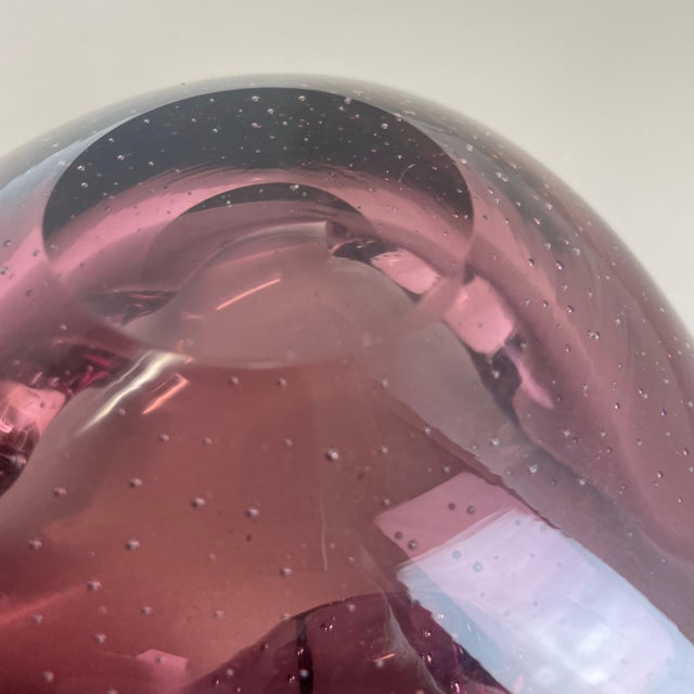 Large Pink Murano Bubble Glass Bowl or Ashtray, Italy, 1970s For Sale - Image 17 of 18