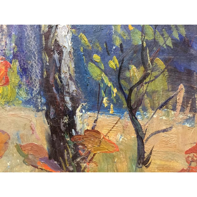 1970s 1970s Oil Painting Forest Landscape Gantman Moisey Faibovich For Sale - Image 5 of 11