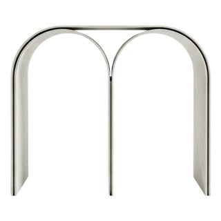 White Arch Stool in Steel and Plaster by Pietro Franceschini For Sale