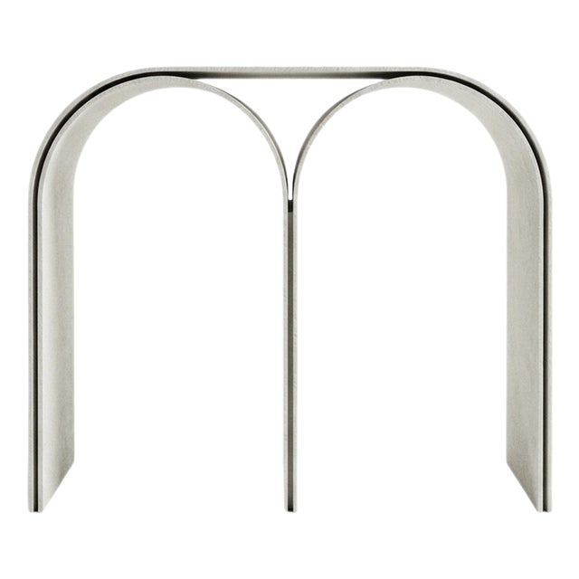 White Arch Stool in Steel and Plaster by Pietro Franceschini For Sale