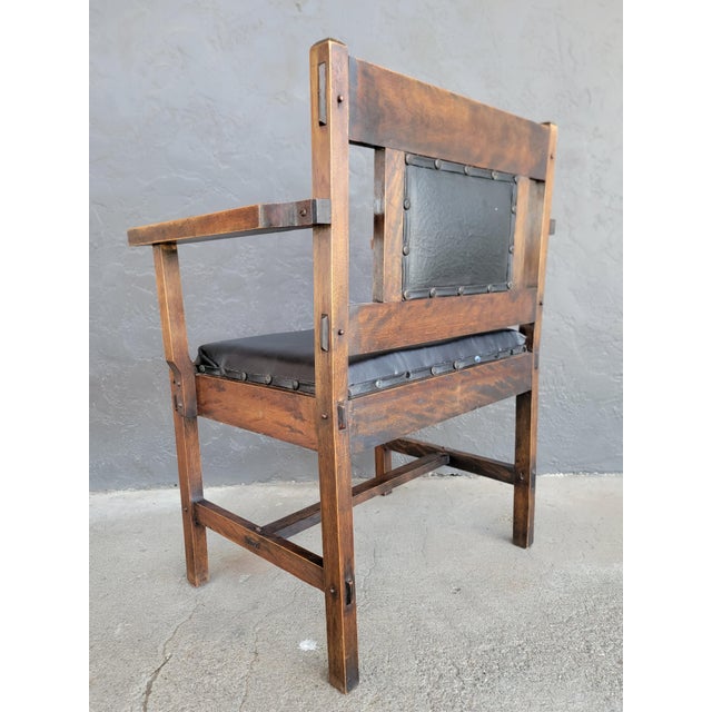 Mission / Arts & Crafts Armchair Circa. 1910 For Sale - Image 4 of 14