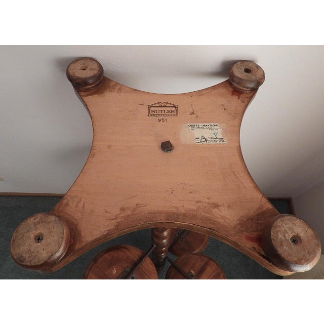 Brown Vintage 1950s Butler Walnut Tiered Mid Century Modern Plant Stand Wine Pottery Display For Sale - Image 8 of 8