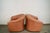 Pink 1980’s Art Deco Leather Swivel Lounge Chairs - A Pair For Sale - Image 8 of 12