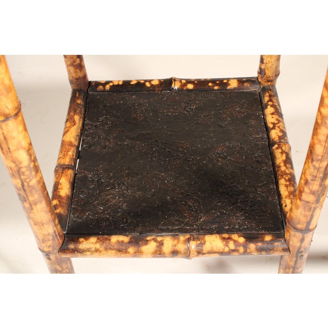 Aesthetic Movement Bamboo and Lacquer Side Table For Sale In Los Angeles - Image 6 of 10