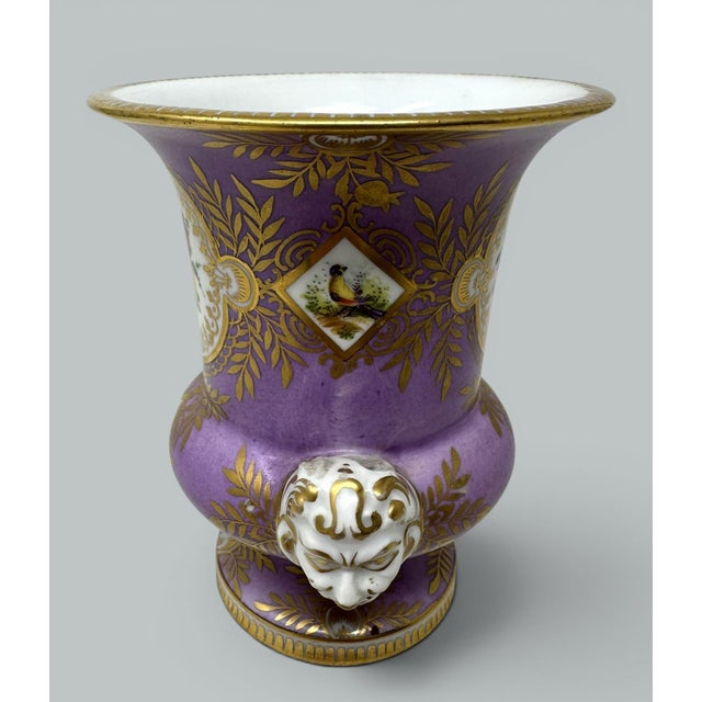 French Antique French Campana Porcelain Urn Vase Centerpiece Samson Sevres Still Life For Sale - Image 3 of 8