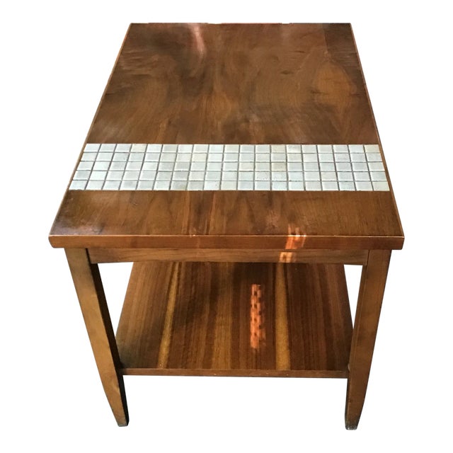 1960s Midcentury Modern Walnut End Table by Lane For Sale