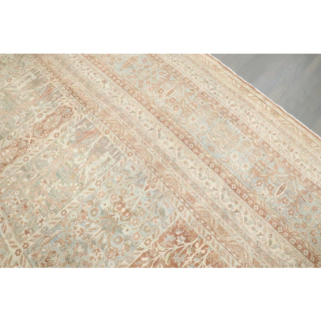 Antique Zabihi Collection Stunning Garden Design Persian Kerman Carpet - 12'5" x 15'10" For Sale - Image 4 of 12