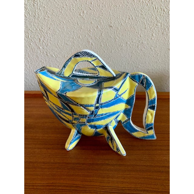Postmodern Memphis Art Pottery Ceramic Tea Set Cups Platter Set - 14 Pieces For Sale In Palm Springs - Image 6 of 13