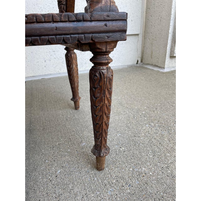 19th Century Anglo Indian Carved Hard Wood Three Tiered Shelf For Sale - Image 12 of 12