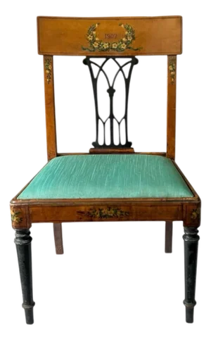 Antique English Edwardian Neo-Classical Painted Satinwood Child’s Chair