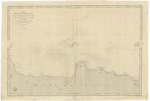Early French Nautical Map of the Northern Coast of of Java, Indonesia, 1850s