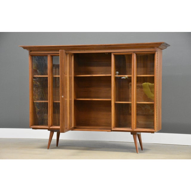 Walnut Mid Century Bookcase For Sale - Image 4 of 9