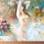 A romantic celebration of form and color, this signed oil painting by B. Danny captures a nude female figure in an...