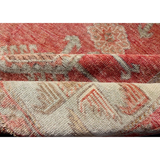 Vintage Turkish Oushak Rug With Geometric Medallions 4'5 X 7'7 For Sale - Image 10 of 10