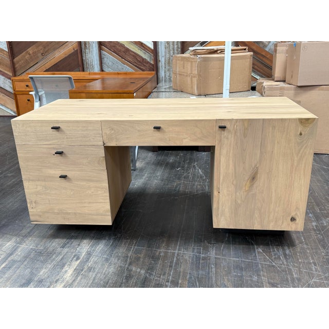 Design Plus Gallery presents the Fulton Collection Ula Executive Desk from Four Hands. The broad rectangular profile is...